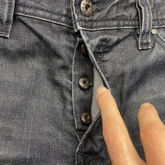 Diesel Jeans Mens 31x32 Blue Denim Safado Slim Straight Button Fly Prep USA Dark - Picture 5 of 11